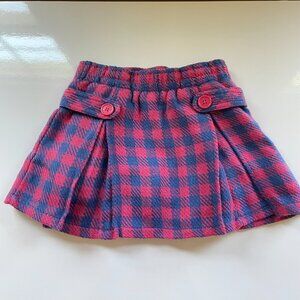The Children’s Place Pink Blue Checkerboard Pleated Skirt Skort Size 5